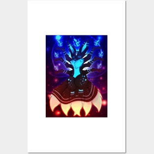 Blue fire fox Posters and Art